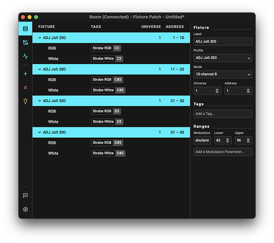 ADJ Jolt 300 - fixture patch